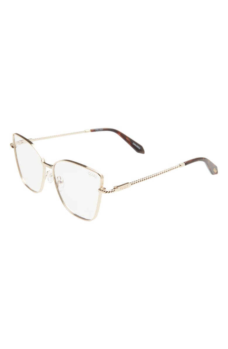 QUAY Send It 49mm Cat Eye Blue Light Blocking Reading Glasses, Alternate, color, 