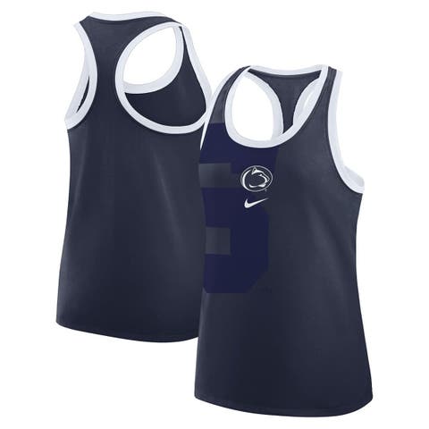Women's Nike Navy Penn State Nittany Lions Primetime Racerback Tri-Blend Tank Top
