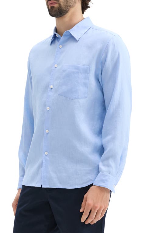 Theory Irving Solid Linen Button-up Shirt In Clear Sky