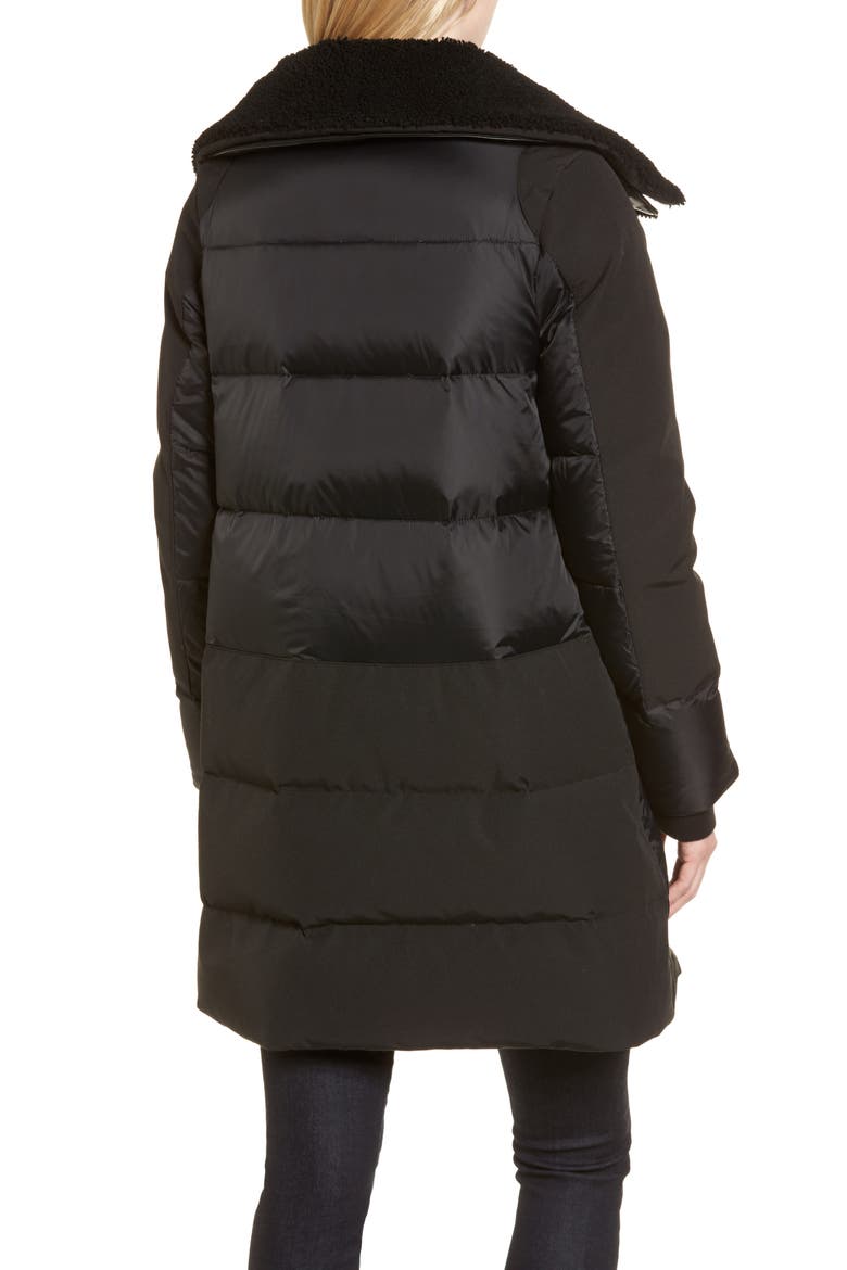Altona Water Resistant 750-Fill Power Down Parka with Genuine Shearling Collar, Alternate, color, BLACK