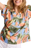 Tommy Bahama Beach Bloom Poplin Popover Top