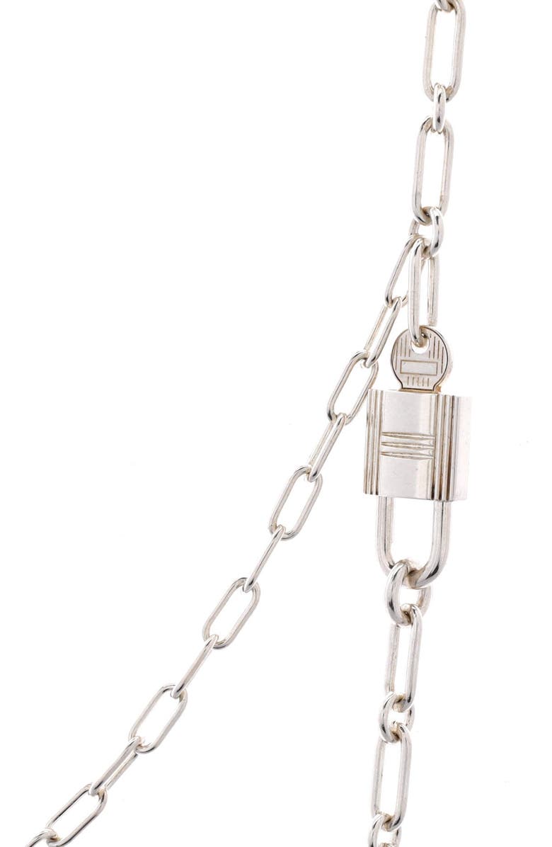 Pre-Owned Hermes Alphakelly Long Necklace Sterling Silver, Alternate, color, Silver