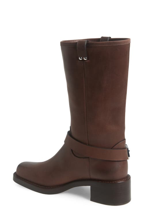 Reformation Francesca Moto Boot In Distressed Brown