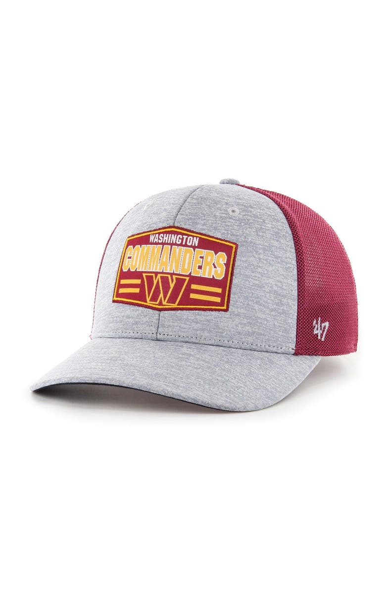 '47 Men's '47 Heathered Gray/Burgundy Washington Commanders Motivator Flex Hat, Main, color, 