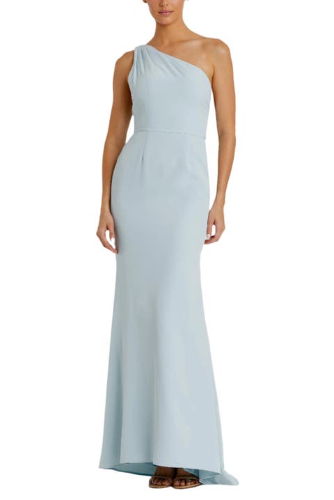 One Shoulder Jersey Mermaid Gown