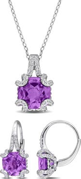 DELMAR Amethyst Necklace & Earrings Set