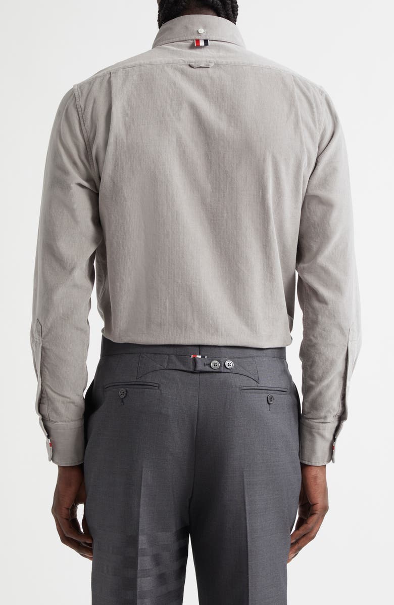 Thom Browne Straight Fit Cotton Corduroy Button-Down Shirt, Alternate, color,