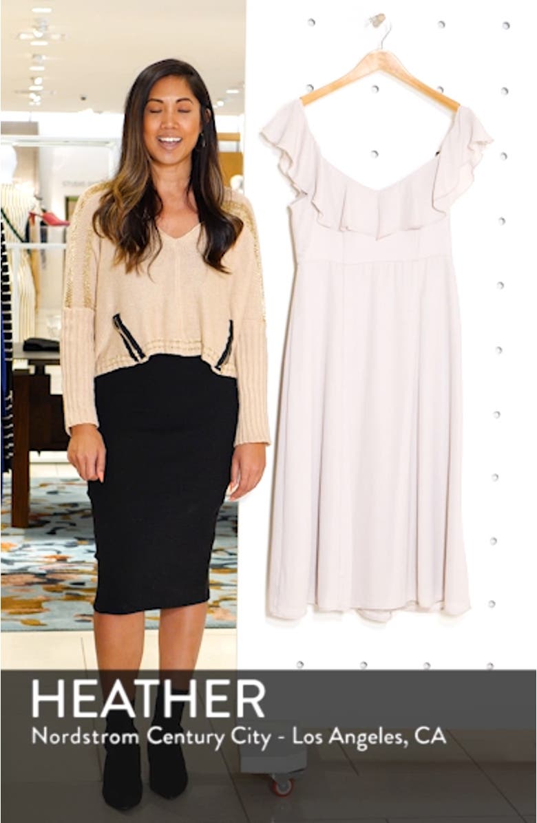 Camilla Ruffle Neck Midi Dress, sales video thumbnail