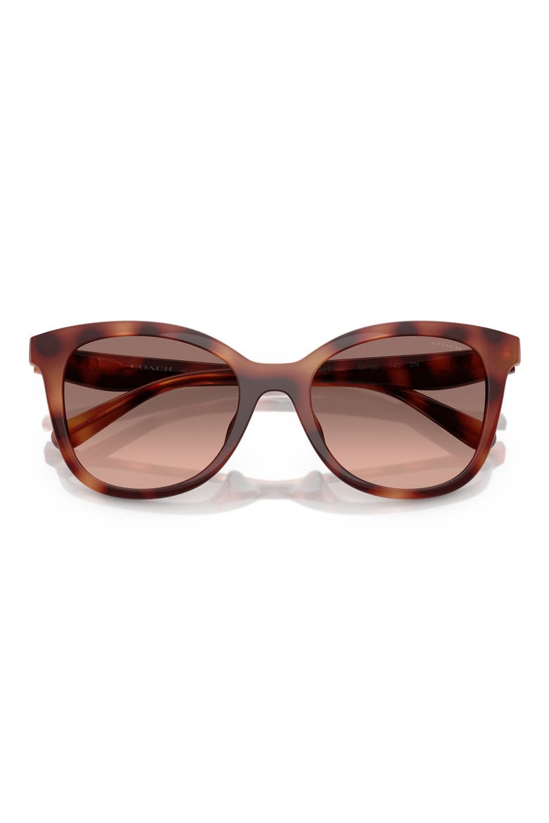 55mm Square Sunglasses, Alternate, color, CARAMEL TORTOISE / BROWN PINK