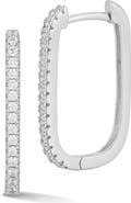 GLAZE JEWELRY Cubic Zirconia Long Oval Hoop Earrings
