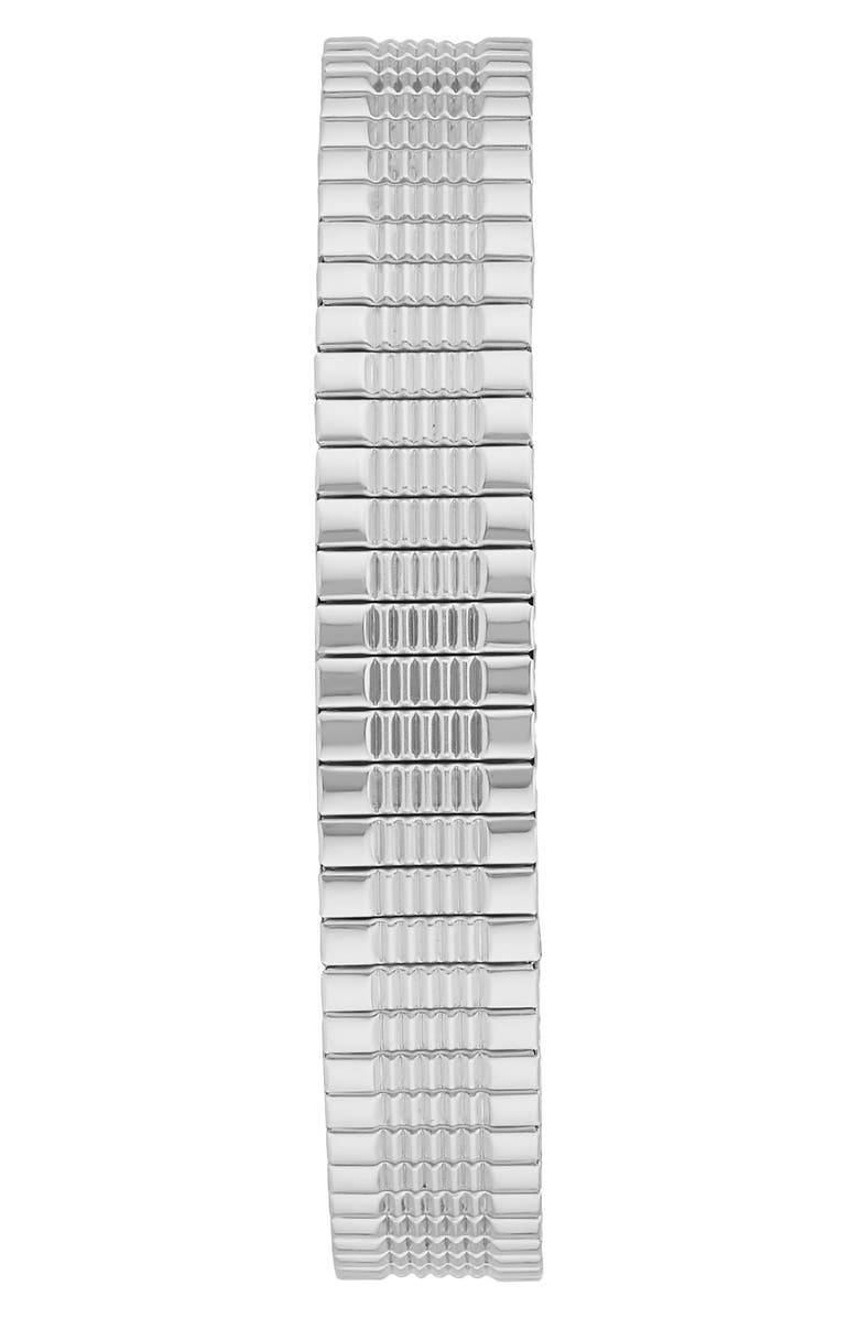 BCBG Mini Stretch Quartz Bracelet Watch, 27mm, Alternate, color, Silver