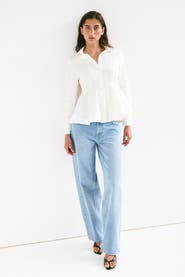 H&M Cotton Peplum Shirt