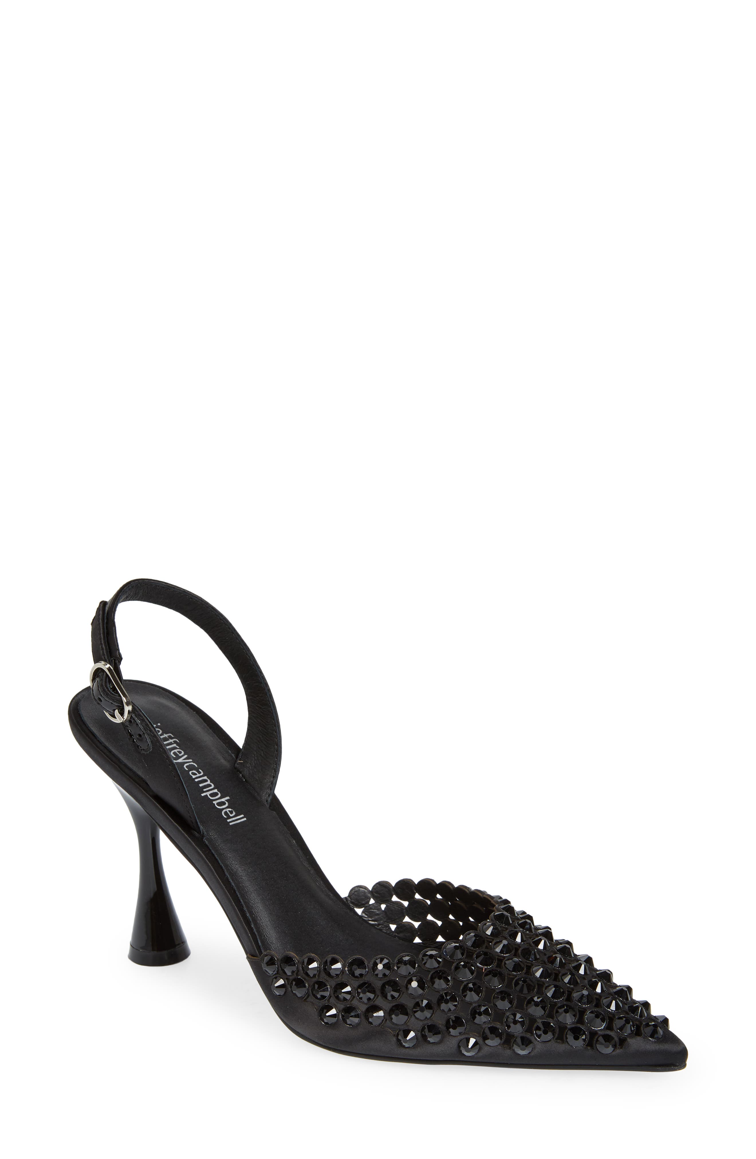 Jeffrey Campbell Shiner Slingback Rhinestone Pointed Toe Pump, Main, color, 