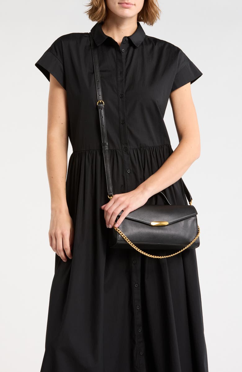 Vince Camuto Stehf Top Handle Leather Bag, Alternate, color, Black Smooth