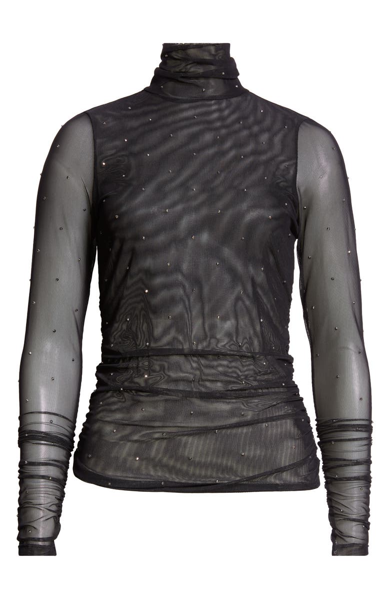 Cinq à Sept Embellished Mesh Turtleneck Top, Alternate, color,