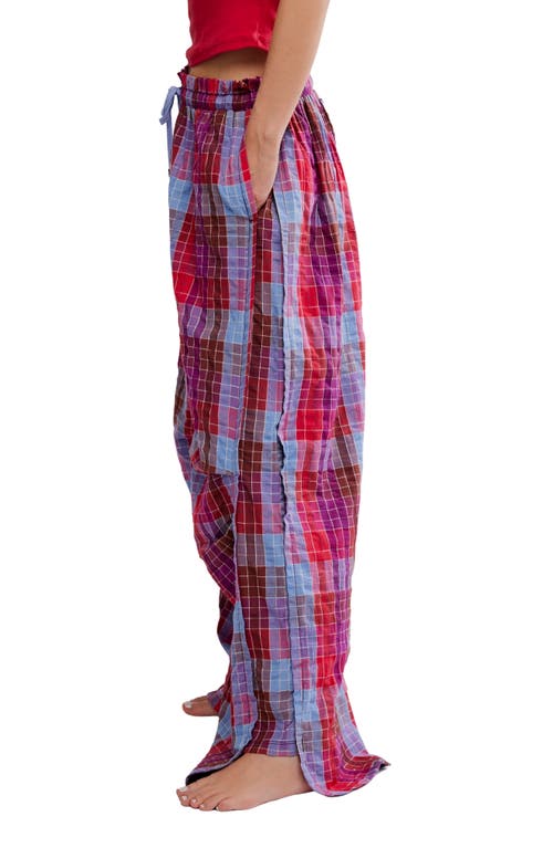 Free People Find The Time Wide Leg Pajama Pants In Red