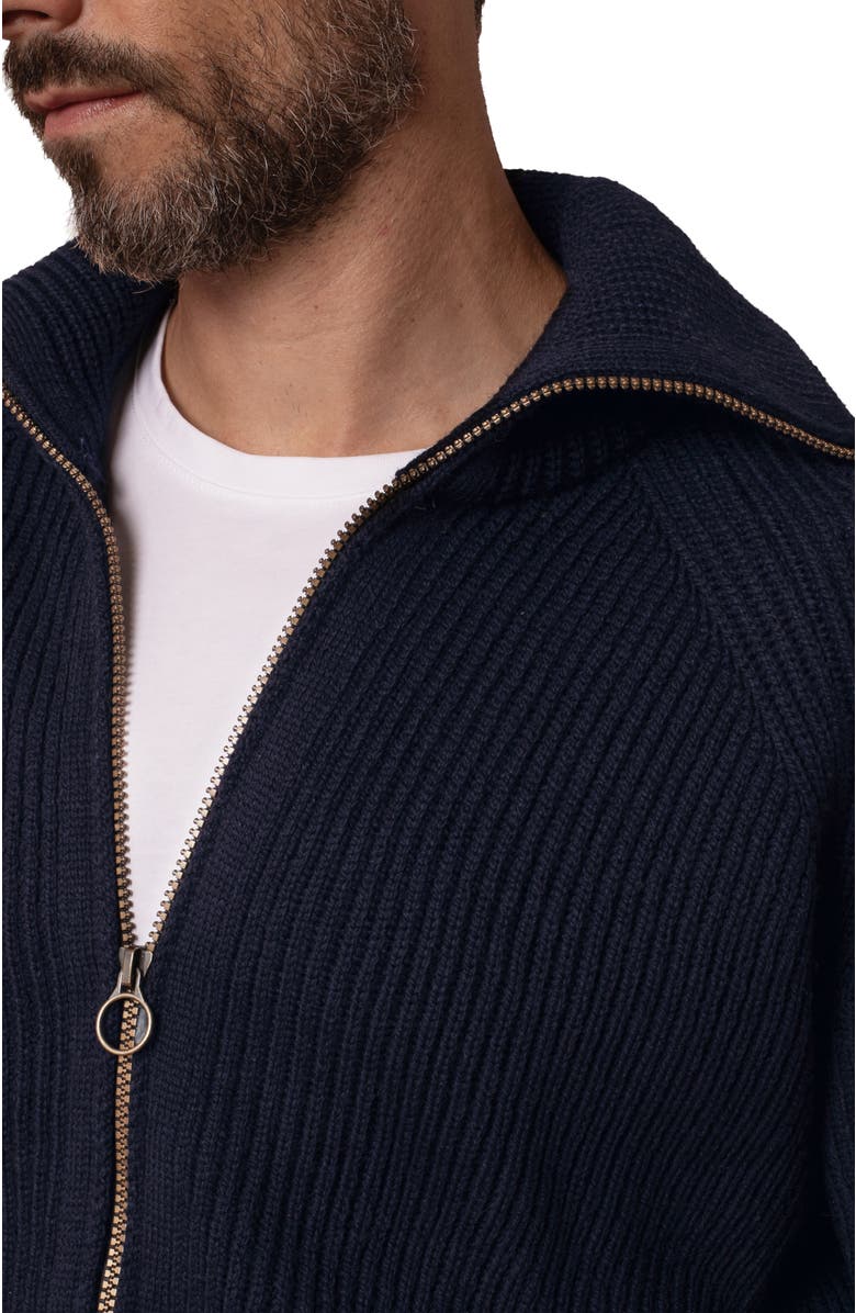 Celtic & Co. British Ribbed Zip Cardigan, Alternate, color, Dark Navy