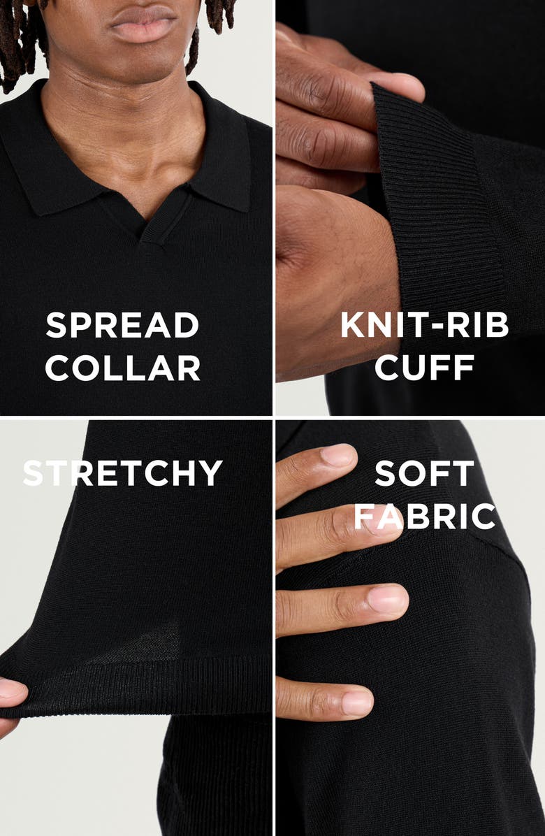 XRAY John Collared Sweater, Alternate, color, Black