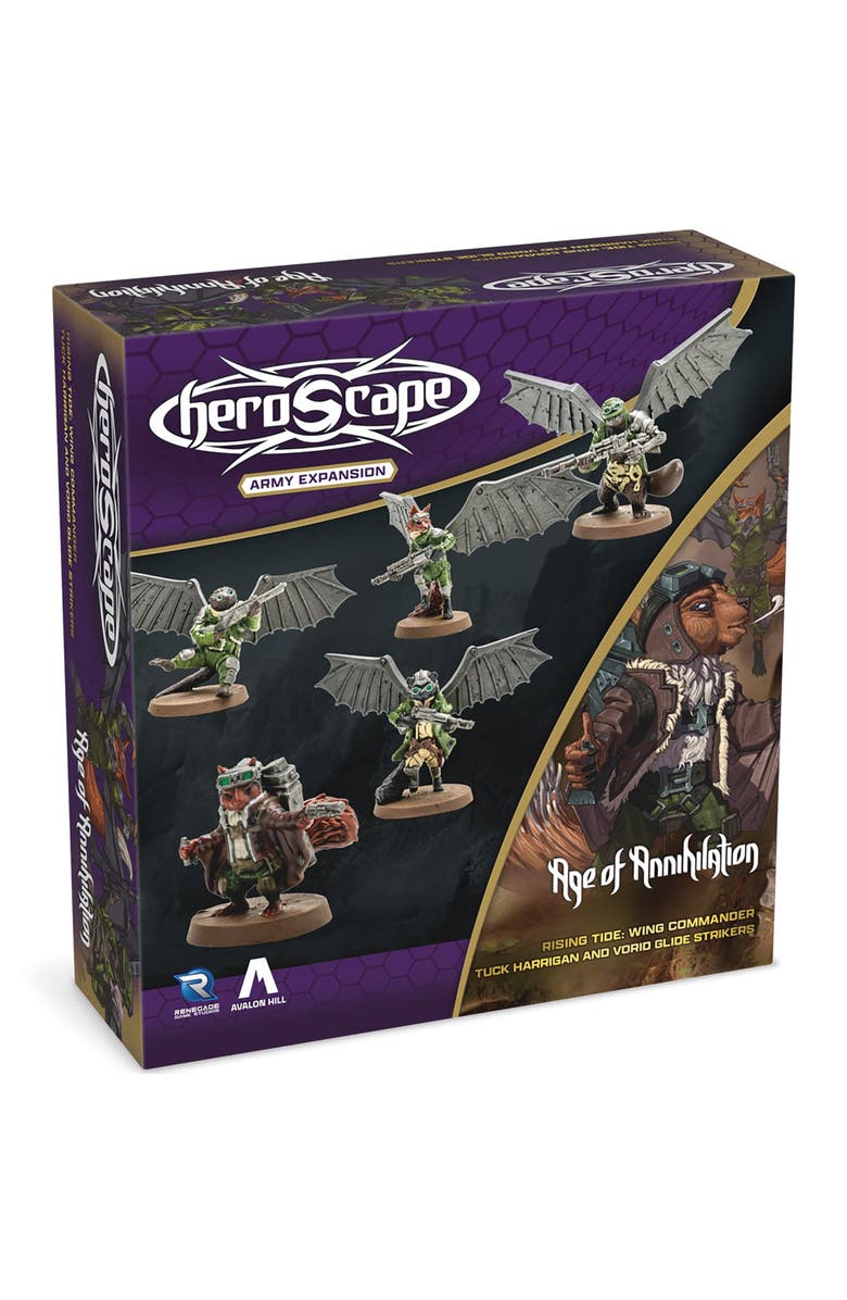 Renegade Games Heroscape Rising Tide Wing Commander Tuck Harrigan & Vorid Glidestrikers Army Expansion, Main, color, Multicolored