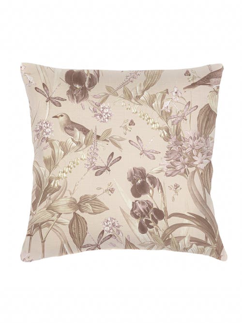 Anaya Tropical Paradise Linen Pillow With Down Insert In Beige