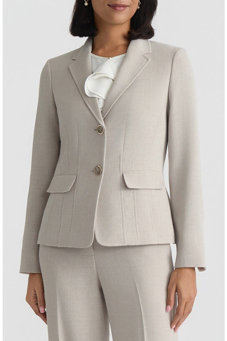 Pebble Crepe Two-Button Blazer, Main, color, SUMMER STRAW