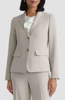 Pebble Crepe Two-Button Blazer