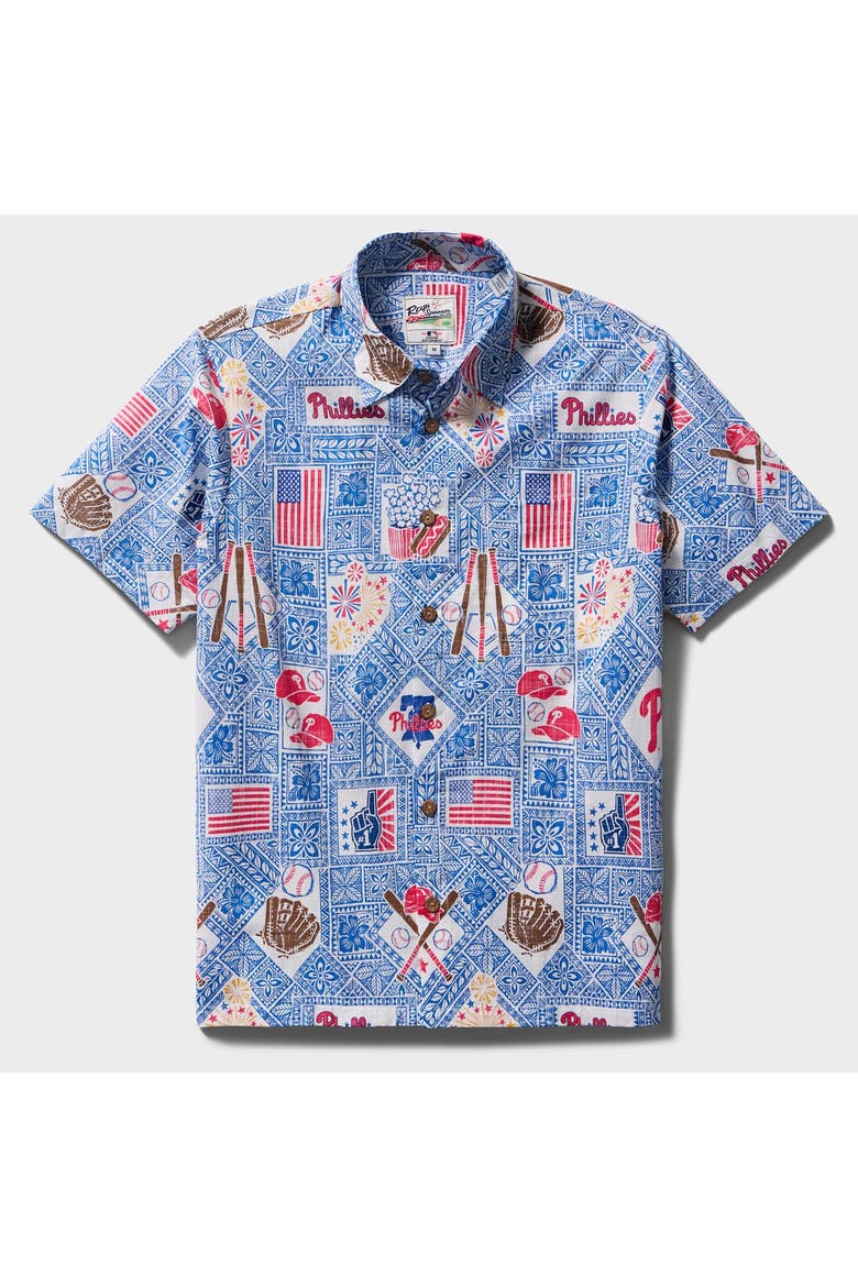 Men's Reyn Spooner  Blue Philadelphia Phillies Americana Button-Up Shirt, Main, color, Blue
