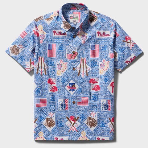 Men's Reyn Spooner  Blue Philadelphia Phillies Americana Button-Up Shirt