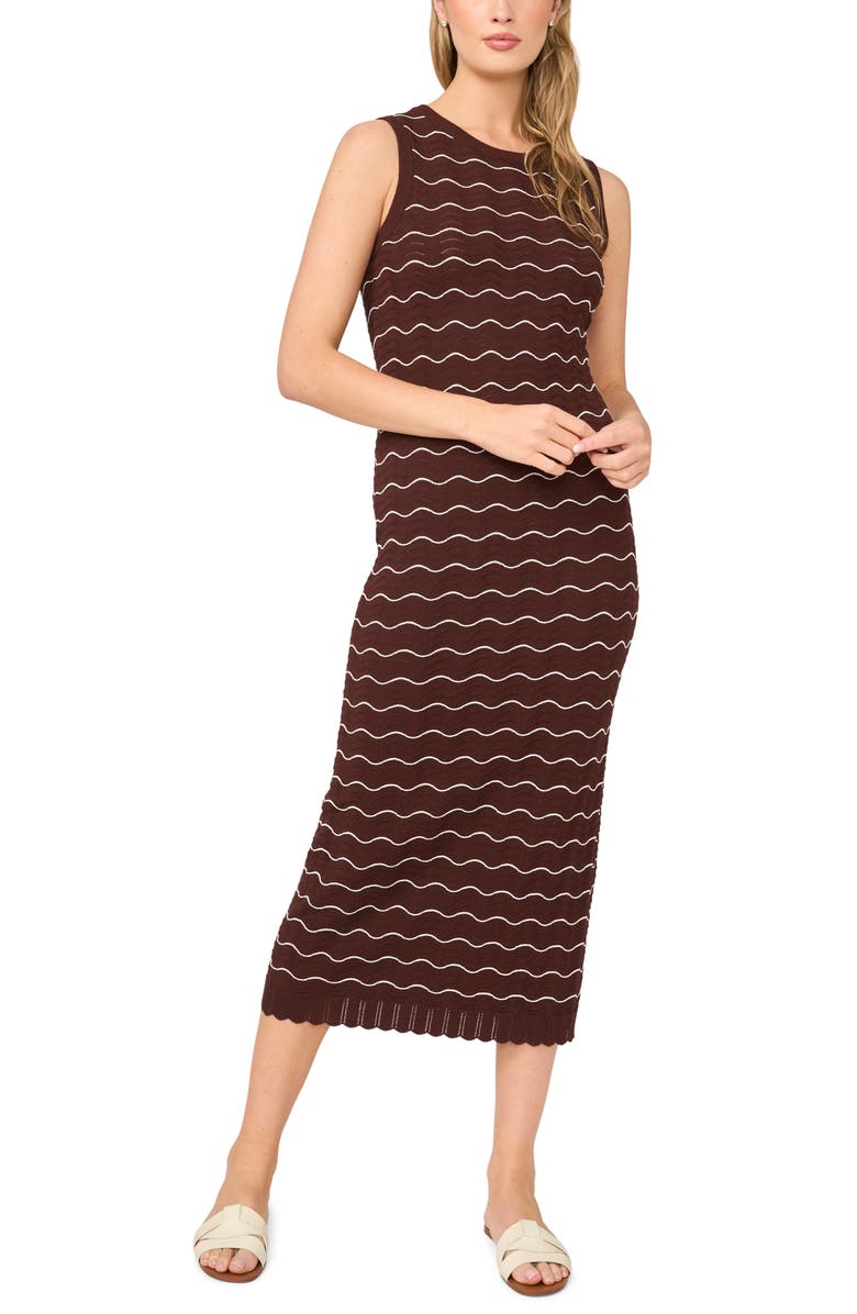 Ted Baker Sophie Scallop Sleeveless Midi Sweater Dress, Main, color, Fireplace