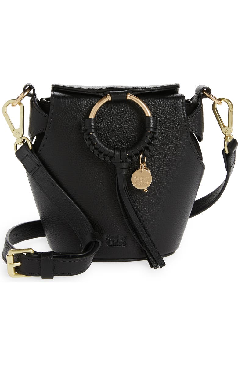 See by Chloé Joan Box Leather Bucket Crossbody Bag, Main, color,