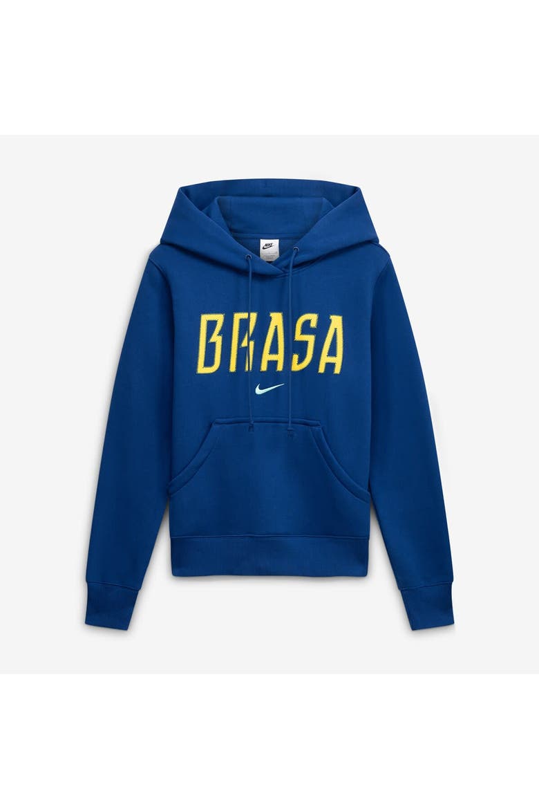 Women's Nike Blue Brazil National Team Phoenix Fleece Hoodie, Main, color, Blue
