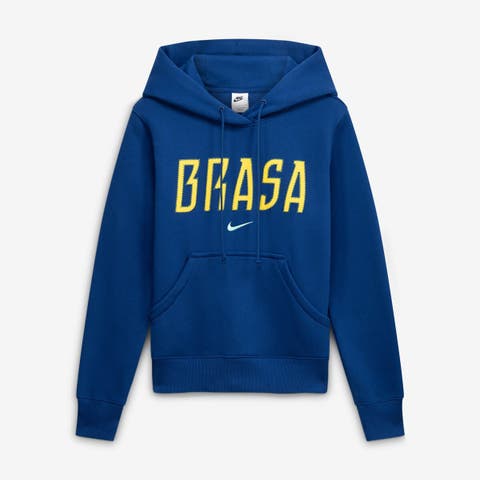 Women's Nike Blue Brazil National Team Phoenix Fleece Hoodie