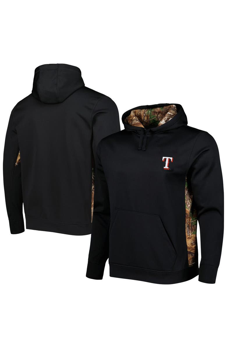 DUNBROOKE Men's Dunbrooke Black/Camo Texas Rangers Ranger Pullover Hoodie, Main, color, 