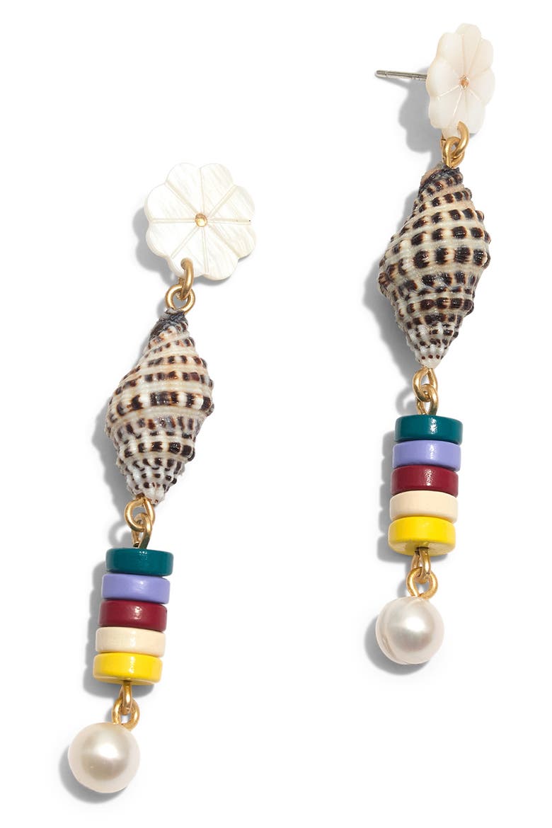 Beachside Statement Earrings, Main, color, WHITE/ SHELL MULTI