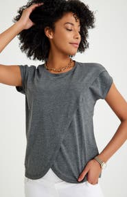 Accouchée Handy Crossover Short Sleeve Cotton Maternity/Nursing Top