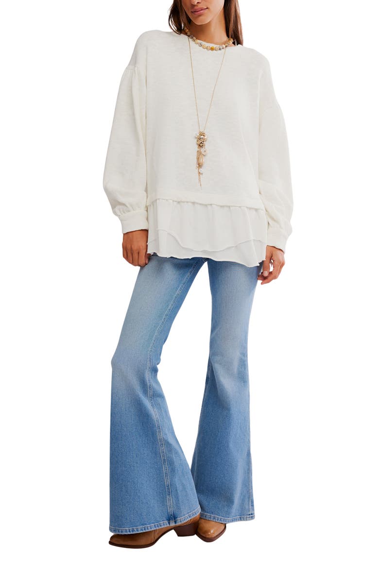 Free People Maddie Oversize Cotton Top, Alternate, color, Clean Ivory