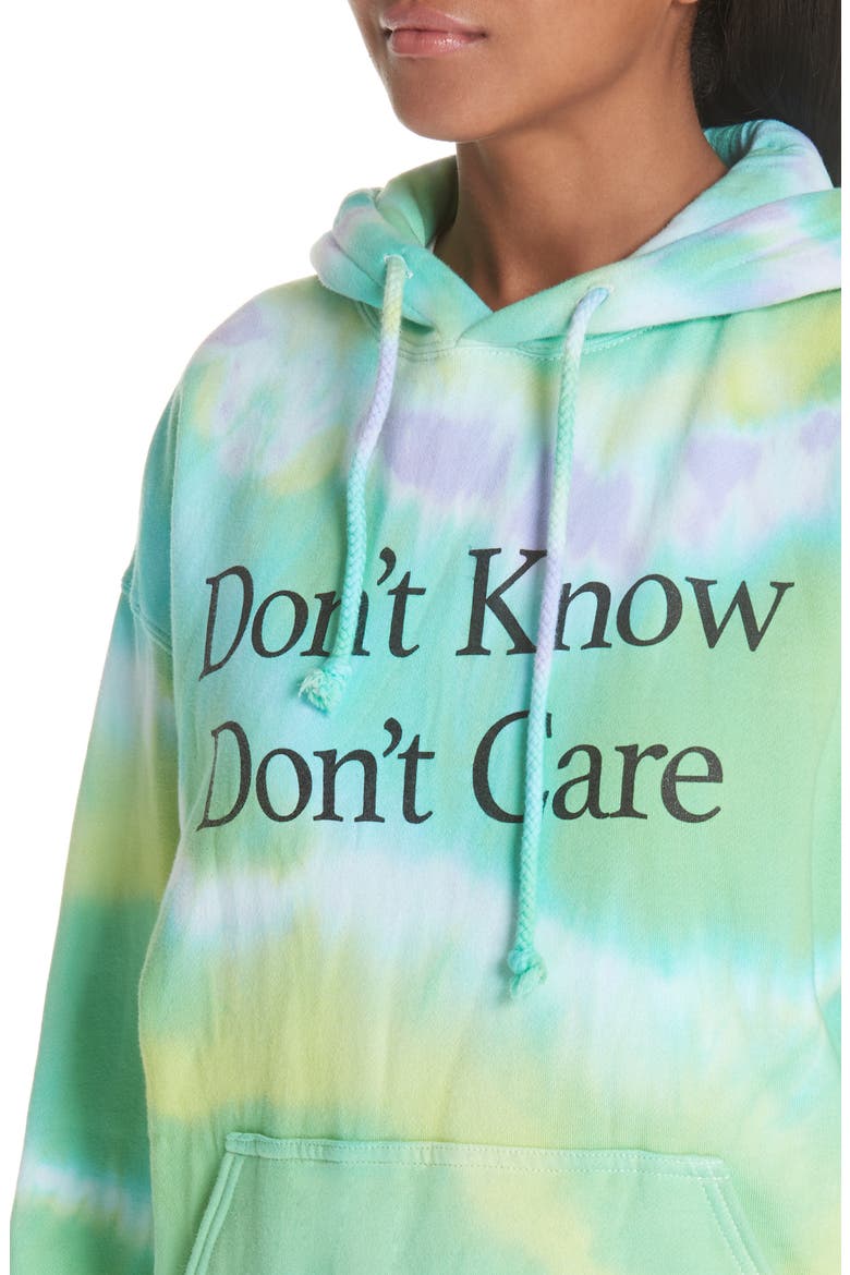 Don't Know Don't Care Tie Dye Hoodie, Alternate, color, TIEDYE