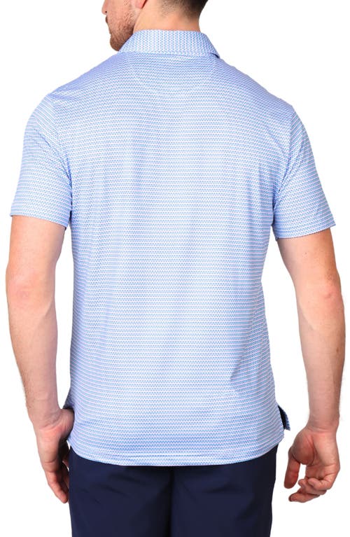 Shop Tailorbyrd Triton Stripe Performance Polo In Blue