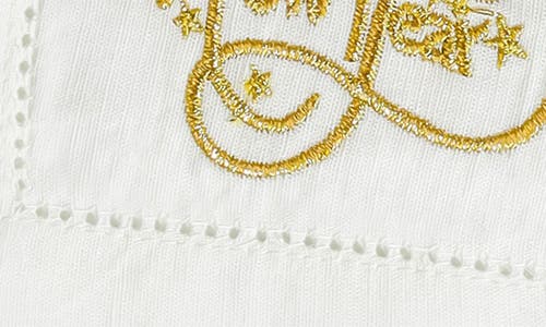 Tiramisu Embroidered Set Of 4 Holiday Cocktail Napkins In White