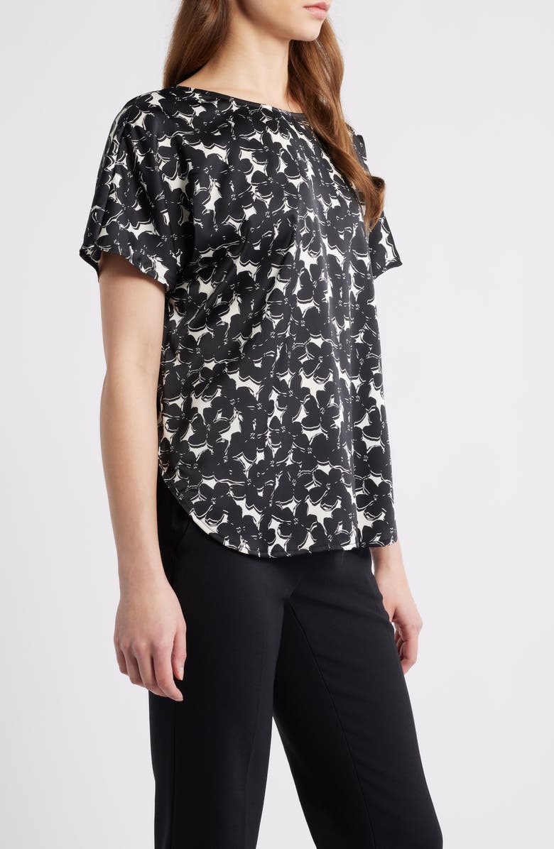 Anne Klein Print Top, Alternate, color, Anne Black/ White Dove