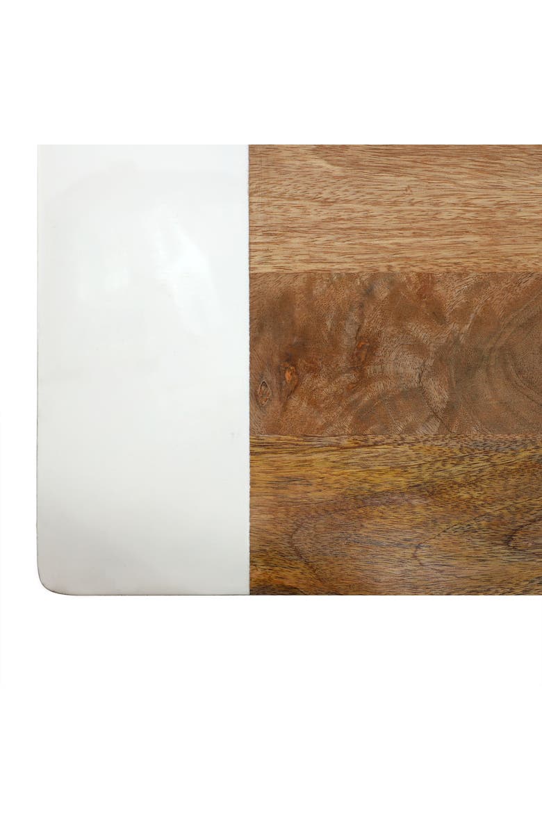 Gibson Home 16 Inch Duo Tone Rectangular Wood Serving Platter, Alternate, color, White