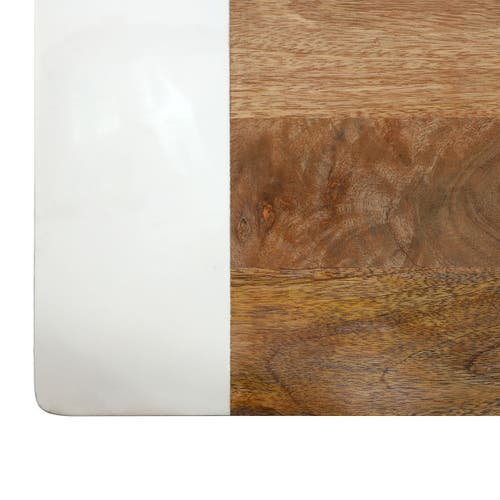 Gibson Home 16 Inch Duo Tone Rectangular Wood Serving Platter In Brown