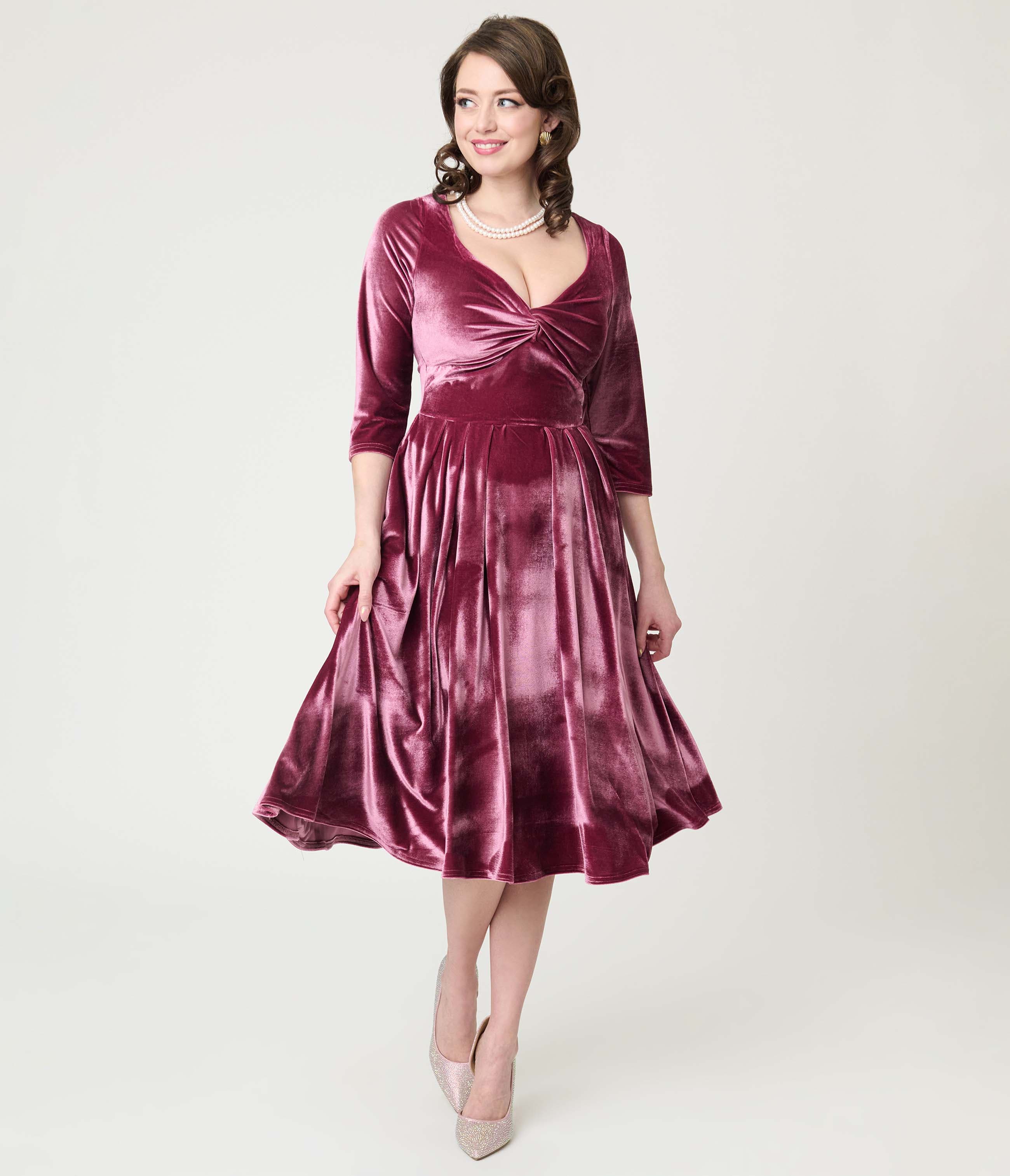 1950s Front Twist Swing Dress