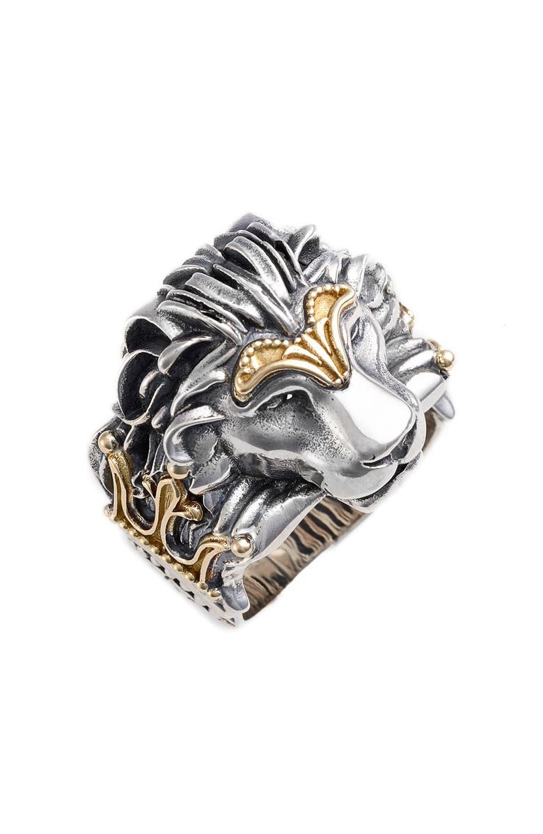 Konstantino Carved Lion Ring, Main, color, 