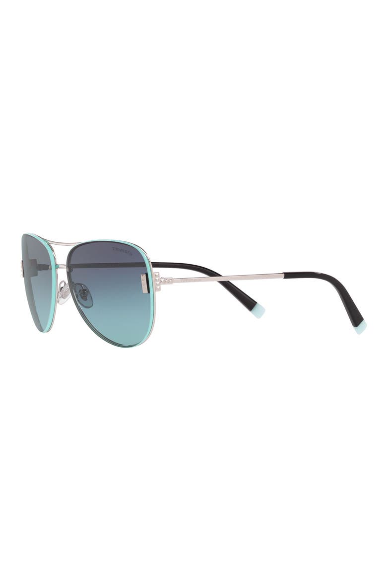62mm Aviator Sunglasses, Alternate, color, SILVER/ AZURE/ BLUE GRADIENT