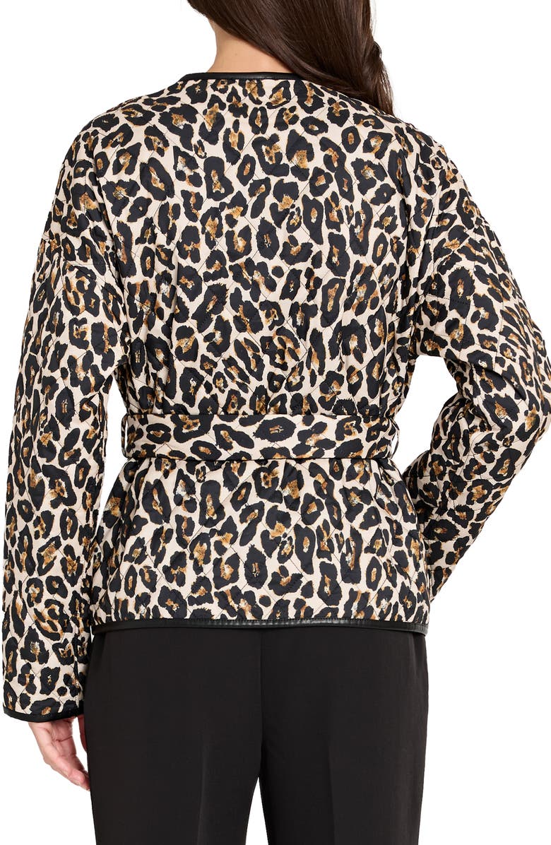 Tahari ASL Quilted Reversible Jacket, Alternate, color, Natural Leopard