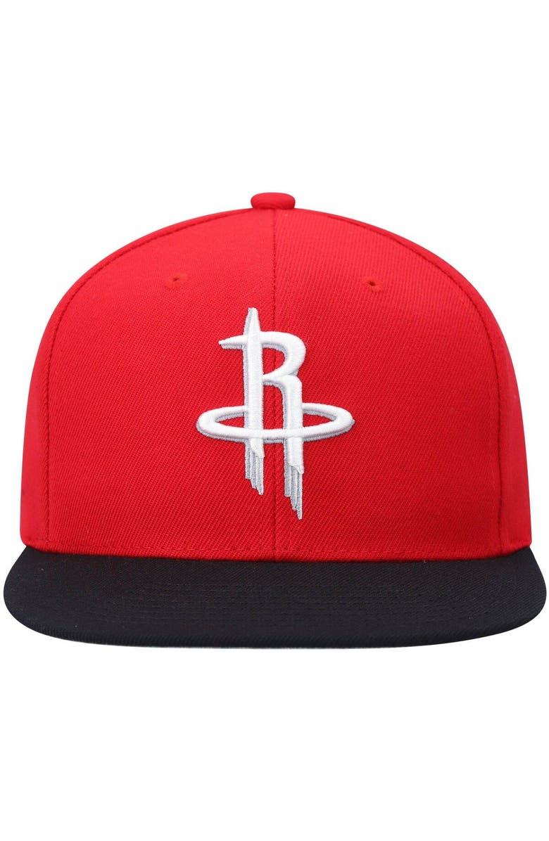 Mitchell & Ness Men's Mitchell & Ness Red/Black Houston Rockets Team Two-Tone 2.0 Snapback Hat, Alternate, color,