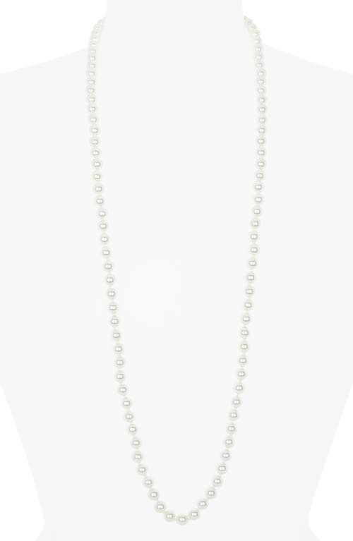 Kenneth Jay Lane Faux Pearl Long Necklace In Metallic