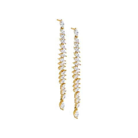 CZ Marquise Tennis Drop Stud Earring