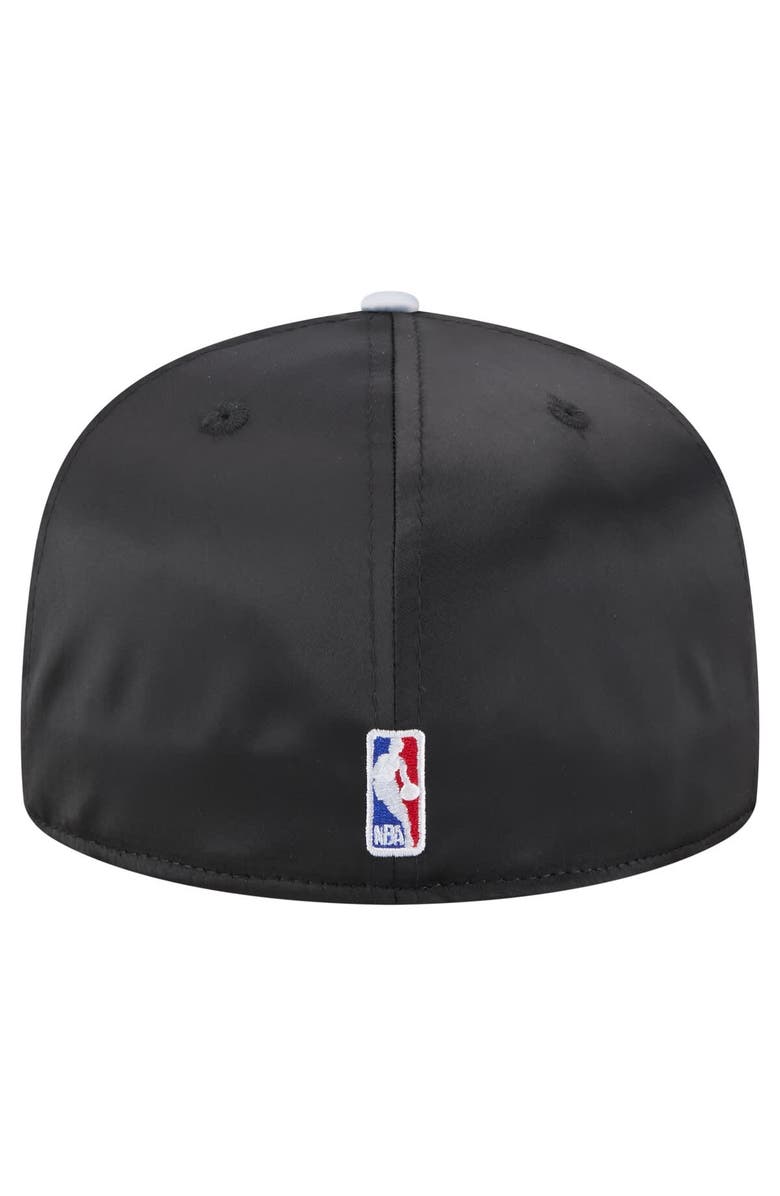 New Era Men's New Era  Black/Silver San Antonio Spurs Throwback Satin Vintage Pin Two-Tone 59FIFTY Fitted Hat, Alternate, color, 